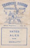 Tranmere Rovers v York City Match Programme 1955-10-01