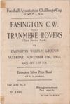 Easington Colliery Welfare v Tranmere Rovers Match Programme 1955-11-19