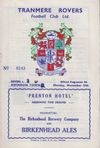 Tranmere Rovers v Swindon Town Match Programme 1967-11-13