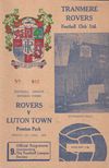 Tranmere Rovers v Luton Town Match Programme 1969-04-18