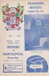 Tranmere Rovers v Hartlepool United Match Programme 1969-04-24