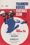 Tranmere Rovers v Torquay United Match Programme 1970-04-03