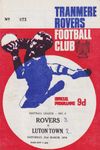 Tranmere Rovers v Luton Town Match Programme 1970-03-21