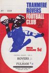 Tranmere Rovers v Fulham Match Programme 1970-04-27