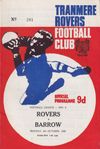 Tranmere Rovers v Barrow Match Programme 1969-10-06