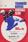 Tranmere Rovers v Bradford City Match Programme 1970-03-16