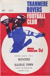 Tranmere Rovers v Halifax Town Match Programme 1970-03-06