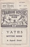Tranmere Rovers v Crewe Alexandra Match Programme 1960-11-16
