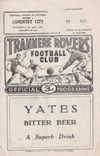 Tranmere Rovers v Coventry City Match Programme 1961-04-08