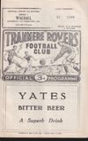 Tranmere Rovers v Walsall Match Programme 1961-02-11