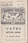 Tranmere Rovers v Shrewsbury Town Match Programme 1960-09-17