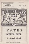 Tranmere Rovers v Reading Match Programme 1960-11-12
