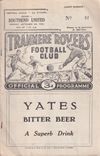 Tranmere Rovers v Southend United Match Programme 1960-09-05