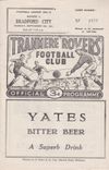 Tranmere Rovers v Bradford City Match Programme 1961-09-04