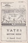 Tranmere Rovers v Wrexham Match Programme 1961-09-25