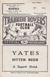 Tranmere Rovers v Mansfield Town Match Programme 1962-04-07