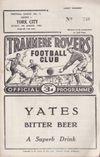 Tranmere Rovers v York City Match Programme 1962-03-09