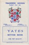Tranmere Rovers v Hartlepool United Match Programme 1962-09-08