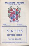 Tranmere Rovers v Chesterfield Match Programme 1962-12-01