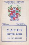 Tranmere Rovers v Chesterfield Match Programme 1964-04-03