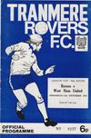 Tranmere Rovers v West Ham United Match Programme 1974-09-11