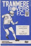 Tranmere Rovers v Bury Match Programme 1977-03-28