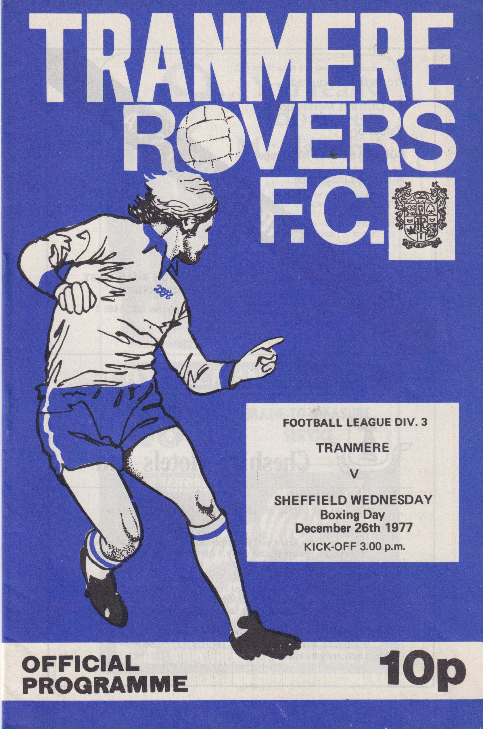 Match Programme For {home}} 3-1 Sheffield Wednesday, League, 1977-12-26