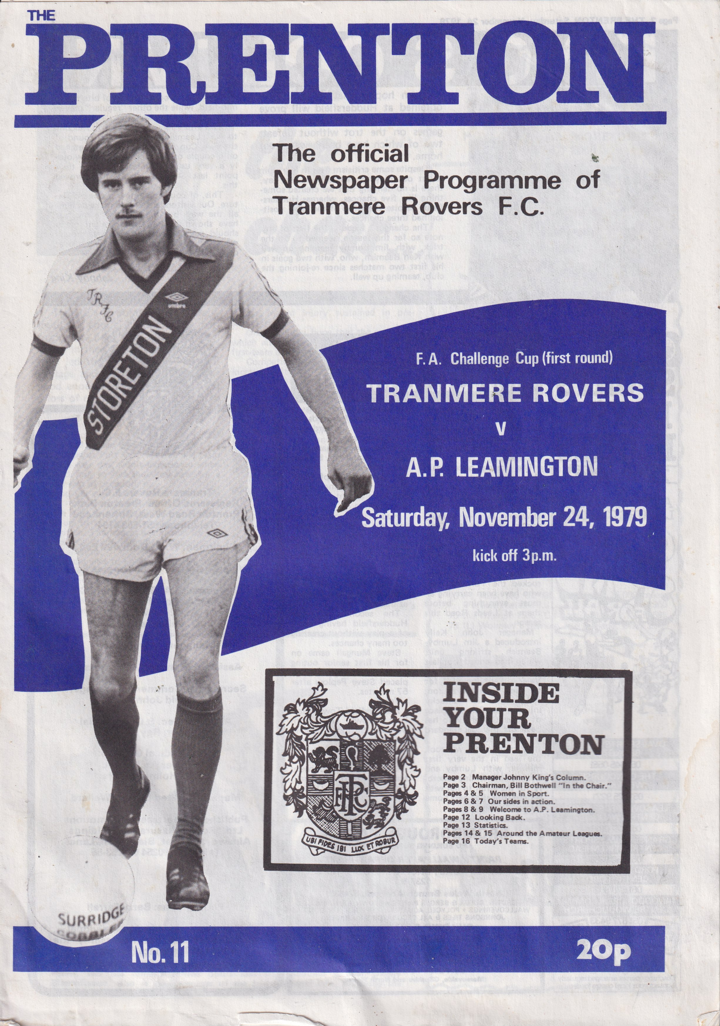 Match Programme For {home}} 9-0 AP Leamington, FA Cup, 1979-11-24