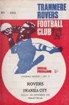 Tranmere Rovers v Swansea City Match Programme 1970-09-18