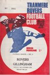 Tranmere Rovers v Gillingham Match Programme 1970-10-02