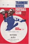 Tranmere Rovers v Bury Match Programme 1971-01-29