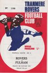 Tranmere Rovers v Fulham Match Programme 1971-01-08