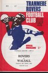 Tranmere Rovers v Walsall Match Programme 1971-04-09
