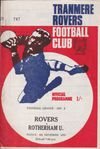 Tranmere Rovers v Rotherham United Match Programme 1970-12-04