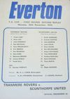Tranmere Rovers v Scunthorpe United Match Programme 1970-11-30