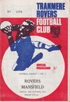 Tranmere Rovers v Mansfield Town Match Programme 1970-10-30