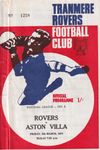 Tranmere Rovers v Aston Villa Match Programme 1971-03-05