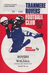 Tranmere Rovers v Walsall Match Programme 1972-03-27