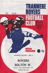 Tranmere Rovers v Bolton Wanderers Match Programme 1971-09-24