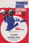 Tranmere Rovers v Mansfield Town Match Programme 1971-09-27