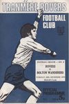 Tranmere Rovers v Bolton Wanderers Match Programme 1972-12-26