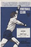 Tranmere Rovers v Port Vale Match Programme 1974-04-01