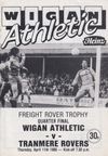 Wigan Athletic v Tranmere Rovers Match Programme 1985-04-11