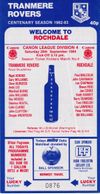 Tranmere Rovers v Rochdale Match Programme 1984-09-29
