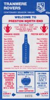 Tranmere Rovers v Preston North End Match Programme 1984-08-28