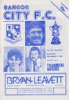 Bangor City v Tranmere Rovers Match Programme 1984-11-17