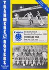 Tranmere Rovers v Torquay United Match Programme 1985-11-09