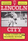 Lincoln City v Tranmere Rovers Match Programme 1986-11-01