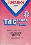 Aldershot v Tranmere Rovers Match Programme 1986-09-27