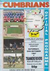 Carlisle United v Tranmere Rovers Match Programme 1987-10-24